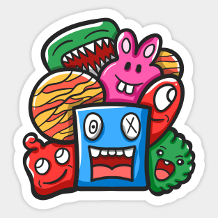 Monster Character Doodle Art Sticker